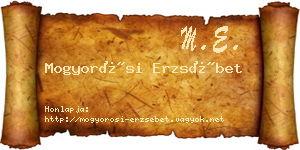 Mogyorósi Erzsébet névjegykártya